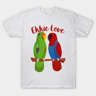 Ekkie Love Cute Eclectus Parrot Couple for parrot lovers T-Shirt
